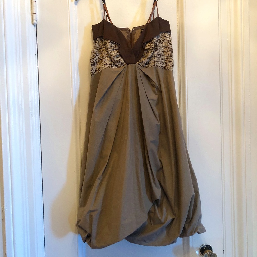 6267 Light brown cocktail dress
